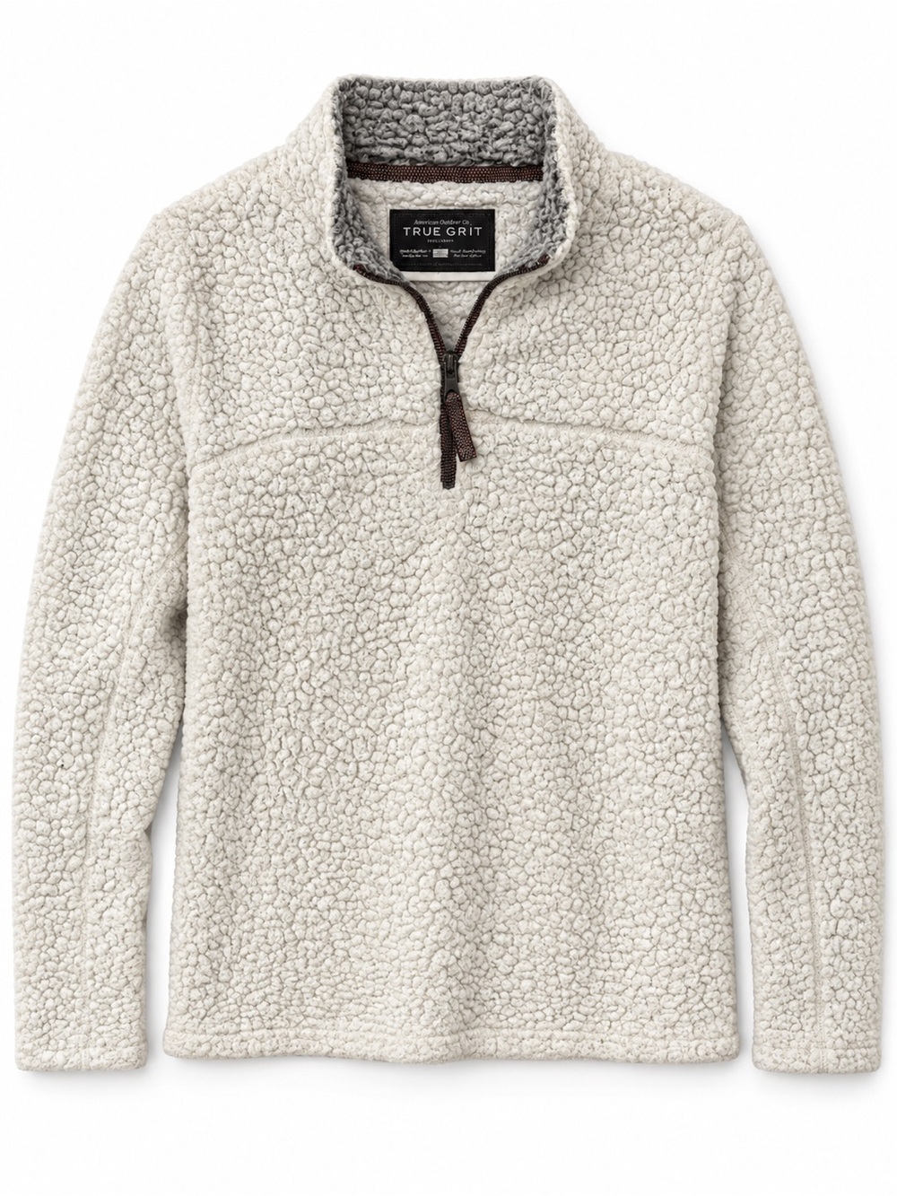True Grit Cream Sherpa Quarter-Zip Pullover XS